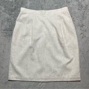 NWT Sag Harbor Cream Vintage Linen Blend Pencil Skirt w/ Pockets - Size 18